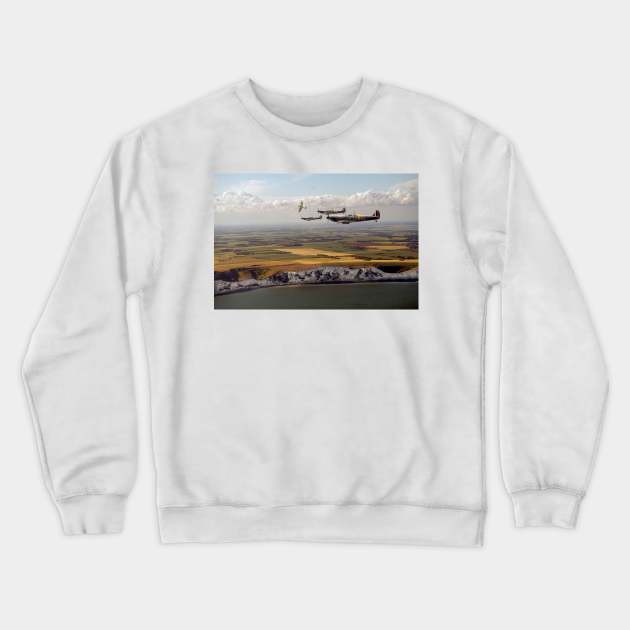 White Cliffs Spitfires Crewneck Sweatshirt by Gary Eason's Flight Artworks